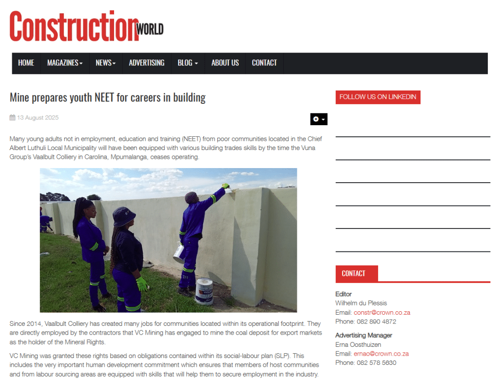 Triple E Mine prepares youth NEET for careers in building